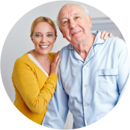 Caregiver nursing senior man