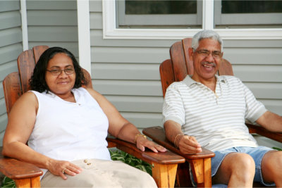 Minority couple at their home